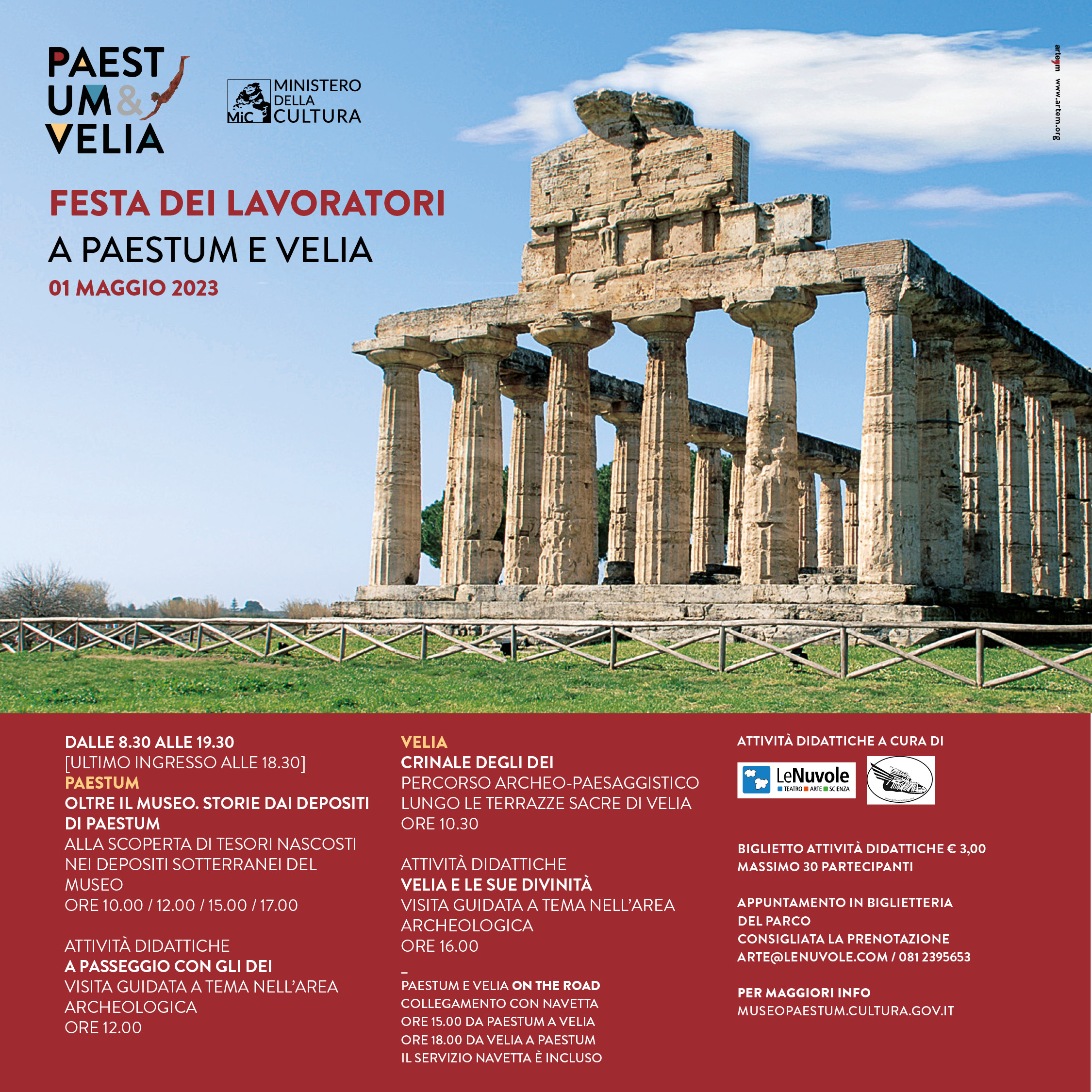 1 MAGGIO 2023: TANTE INIZIATIVE IN PROGRAMMA PER LA FESTA DEI LAVORATORI A PAESTUM E VELIA